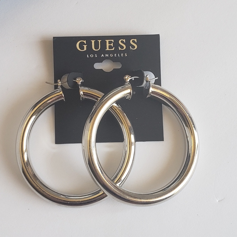 Guess Silver Hoop Earrings